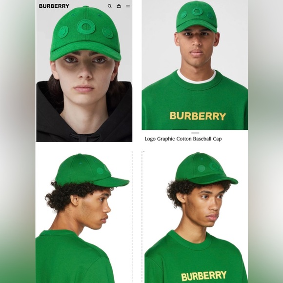 BURBERRY 2024 IVY COLOR “GREEN” RUBBERIZED LOGO PATCHES BASEBALL CAP, NWOT - Picture 12 of 16